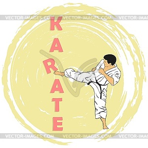 , man shows karate - vector clipart