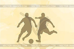 Two football players on an abstract background - vector image