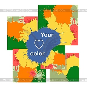 Set of cards with color blots - vector image