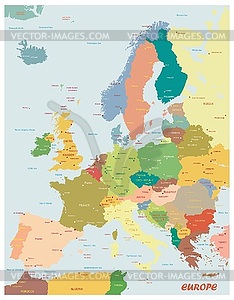 Original map of Europe - vector image