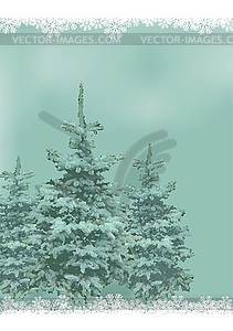 Christmas landscape - vector clip art