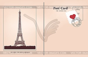 Old postcard for loved one - vector clip art