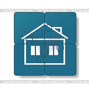 House is built of puzzles - vector clipart