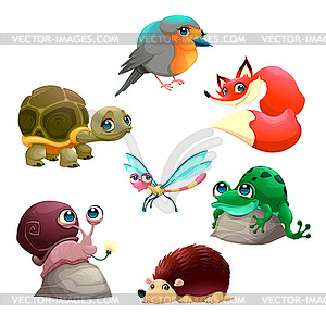 Group of cute animals - vector clipart