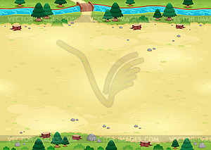 Nature background for games with endless sides - vector image