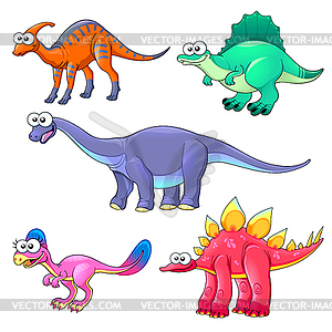 Group of funny dinosaurs - vector image