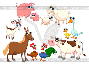 Family farm animals - vector image