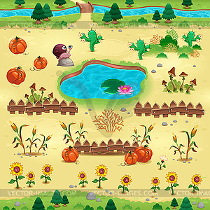 Natural tems for games and app - vector clipart