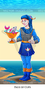 Page of cups, tarot card - royalty-free vector image