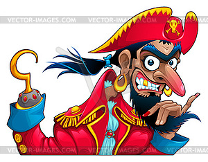 Смешной пиратский персонаж - векторное изображение EPS