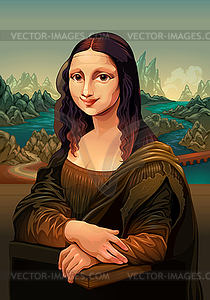 Interpretation of Mona Lisa, painting by Leonardo d - vector clipart