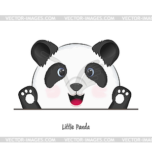 Cute panda waving paw cartoon - vector image