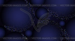 Abstract blue background and circle with glitter - vector image