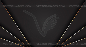 Black abstract background with golden line - vector clipart