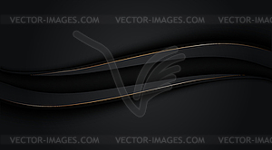 Abstract golden lines on dark background - vector clip art