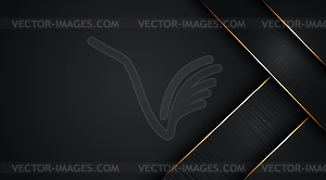 Black abstract layer overlaps with golden line illu - vector clipart