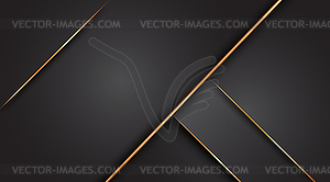 Black abstract background with golden lines - vector clip art