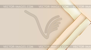 Beige abstract layer overlaps with golden line back - vector clipart