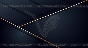 Black abstract background and golden lines - vector clipart