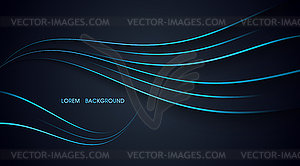 Синий абстрактный слой и фон кривой - векторное изображение