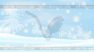Winter holiday snowy and snowflake background. - vector clipart