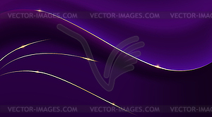 Purple gradient abstract curve and golden lines bac - vector clipart