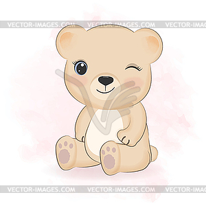 Cute Little Bear cartoon - vector clip art