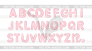 Pink Plaid Alphabet To Z set - vector clip art