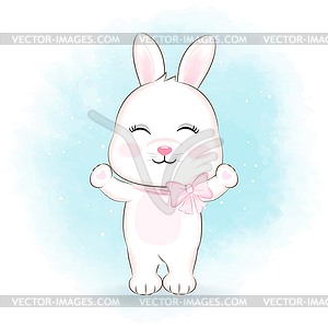 Cute Little Bunny cartoon - vector clipart