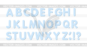 Blue stripes Alphabet To Z set - vector clip art