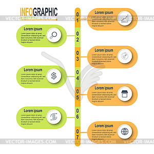 Infographic circle template 7 steps business data - vector clipart / vector image