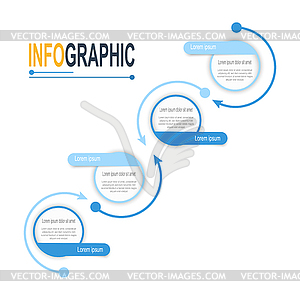 Шаблон инфографического круга из 4 шагов бизнес-данных - изображение в векторе / векторный клипарт