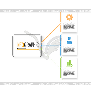 3 шага Прямоугольный шаблон инфографики business dat - изображение в векторном виде
