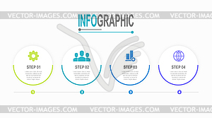 Infographic template 4 steps circular chart busines - vector clipart