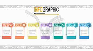 7 steps Rectangle Infographic template business dat - vector EPS clipart