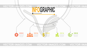 5 steps Infographic template business data - vector clipart