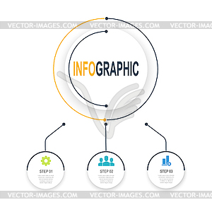 3 steps Circular Infographic template business - vector image