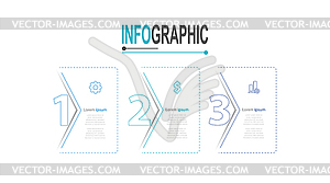 Infographic 3 steps template business data - vector clipart