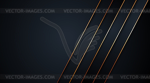 Black abstract background and golden lines - vector clip art