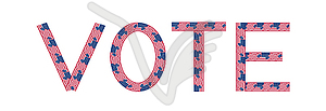 Голосовать надпись, сделанная из США флагами - стоковое векторное изображение