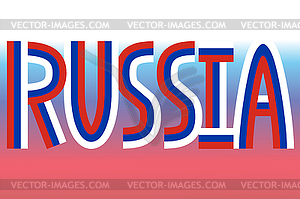 Russia inscription made of russian flags - vector image