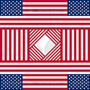 Patriotic USA background with american flags - vector clipart