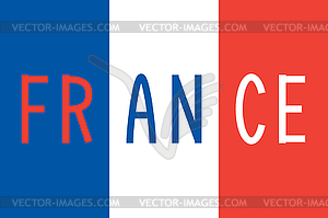 French flag and word France - vector image