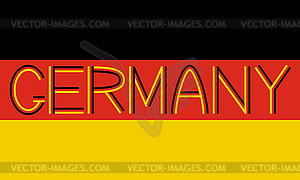 German flag and word Germany - vector clipart