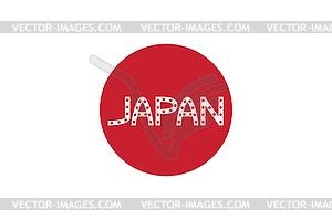 Japanese flag and word Japan - vector image