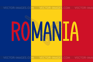 Румынский флаг и слова Румыния - рисунок в векторе