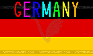 German flag and word Germany - vector clipart