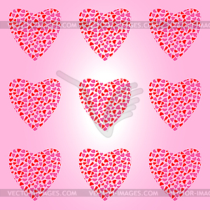 Seamless pattern with big hearts - vector clipart