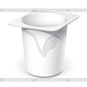 White plastic container for yogurt - vector EPS clipart