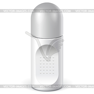 Realistic White Cosmetics bottle can Spray, - vector clipart / vector image